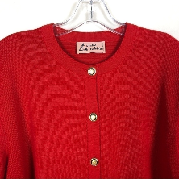 Giulio Saletta red holiday cardigan sweater - Picture 8 of 11